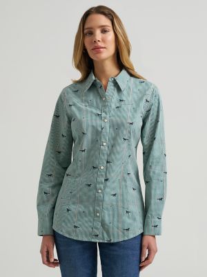 Women&rsquo;s Wrangler Statement Sierra Western Slim Snap Shirt