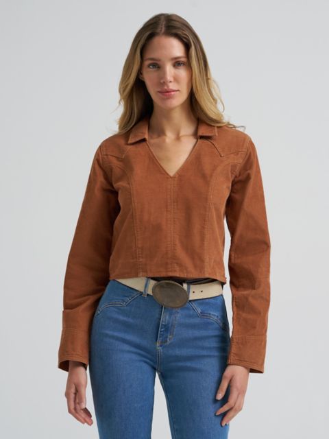 Женские рубашки Wrangler Women's Prairie Popover Corduroy Shirt