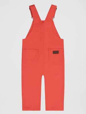 Little Girl's Colorwash Denim Overalls in Pink