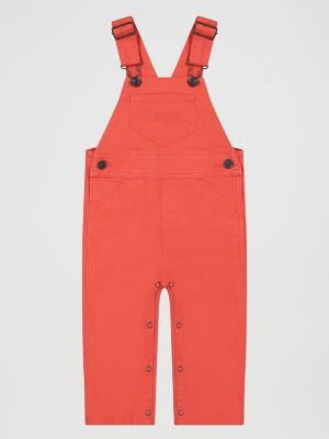 Little Girl's Colorwash Denim Overalls in Pink