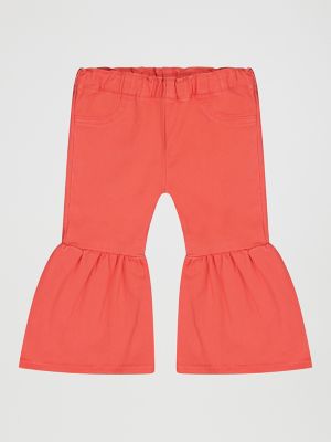 Little Girl's Vibrant Ruffle Leg Flare Jean in Pink