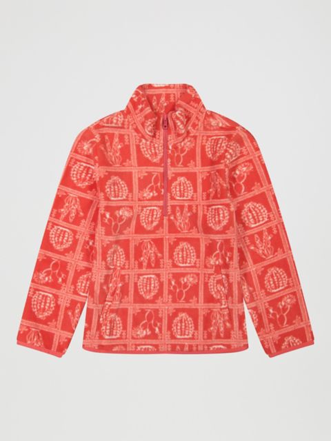 Детские свитеры Wrangler Girl's Printed Quarter-Zip Fleece Pullover