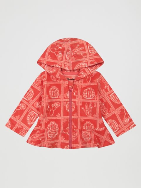 Мужские худи Wrangler Little Girl's Fleece Graphic Full Zip Ruffle Hem
