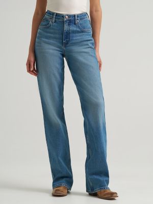 Women's High Rise Skylar Relaxed Bootcut Wrangler Riding Jean in Ryan