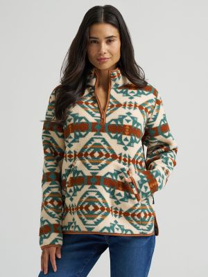 Women's Wrangler High Plains Sherpa Zip Pullover in Pale Prairie