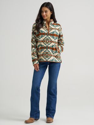 Women's Wrangler High Plains Sherpa Zip Pullover in Pale Prairie