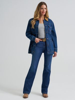 Women's Denim Cinched Waist Barn Jacket