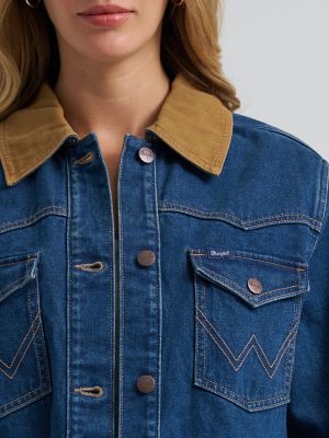 Women's Denim Cinched Waist Barn Jacket
