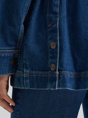 Women's Denim Cinched Waist Barn Jacket