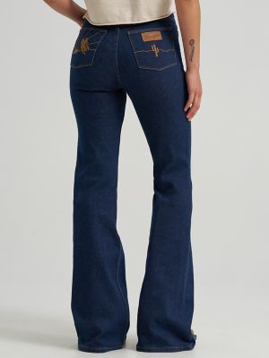 Women&rsquo;s Flare Embroidered Pocket Jean in Retro Rinse