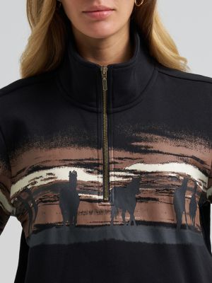 Women's Wrangler Wild West Pullover in Black alternative view 3