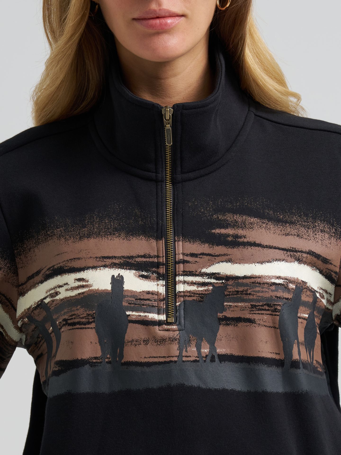 Женский свитер Wrangler Wild West Pullover, цвет: Чёрный — фото 4