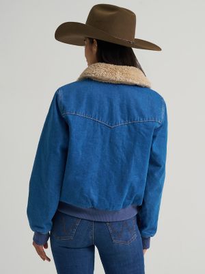 Women's Wrangler Denim Sherpa-Lined Bomber Jacket