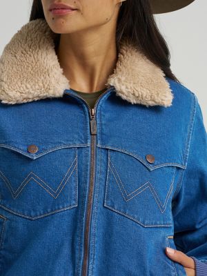 Women's Wrangler Denim Sherpa-Lined Bomber Jacket