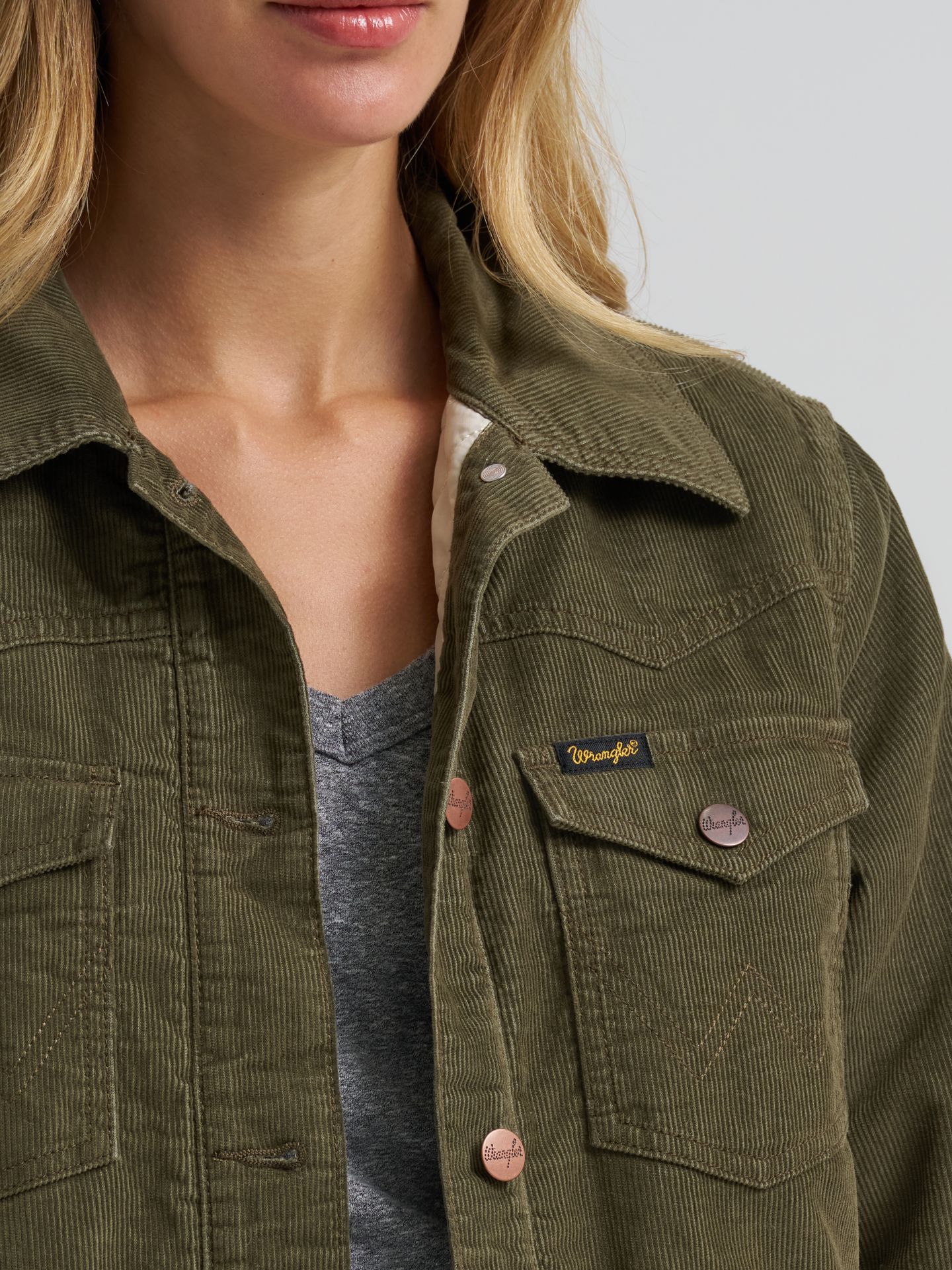 Женская куртка Wrangler Corduroy Quilt-Lined Barn, цвет: Зелёный — фото 4