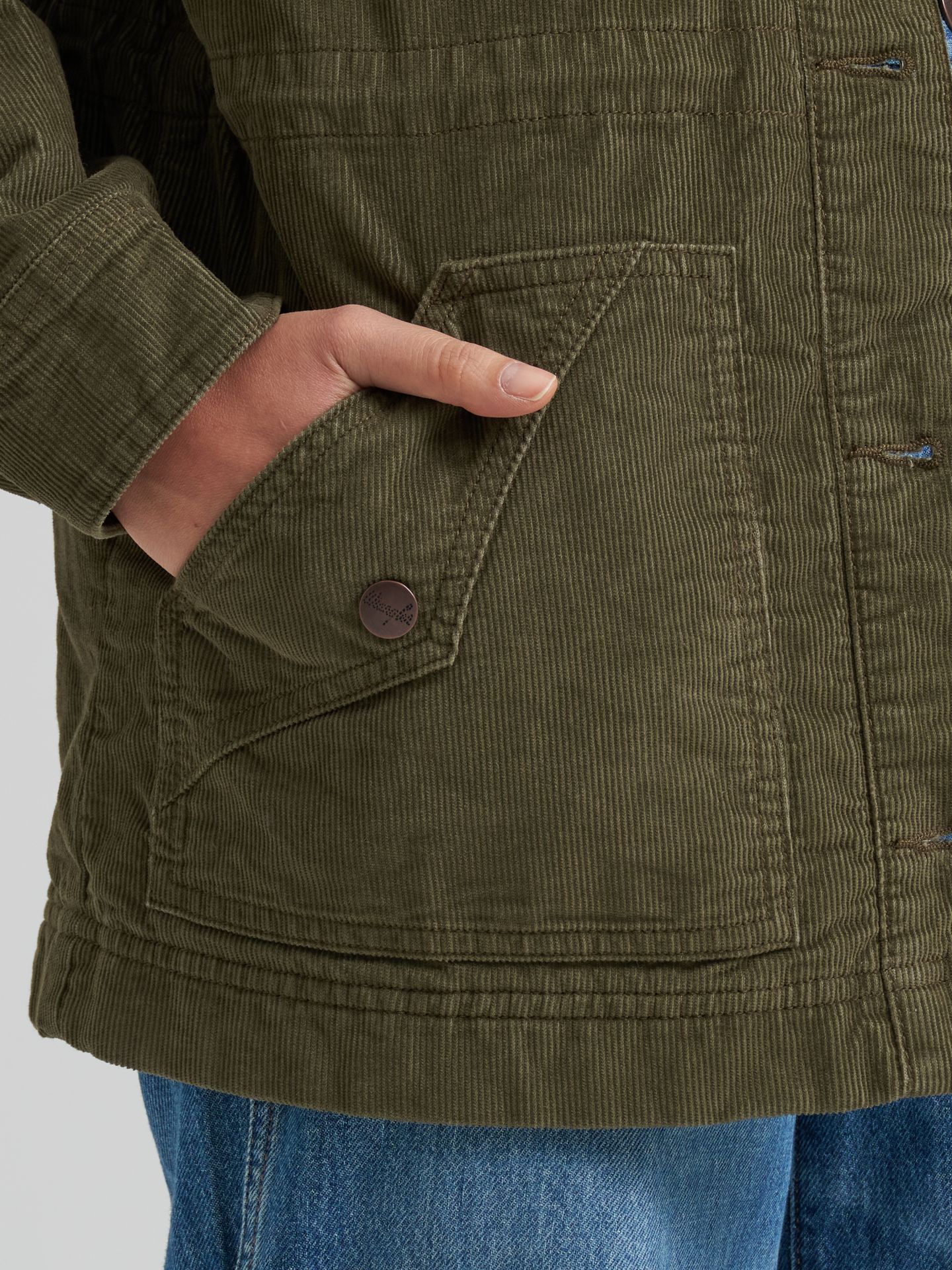 Женская куртка Wrangler Corduroy Quilt-Lined Barn, цвет: Зелёный — фото 6