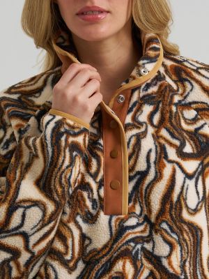 Women's Wrangler Big Sky Sherpa Snap Pullover in Horse Watercolor