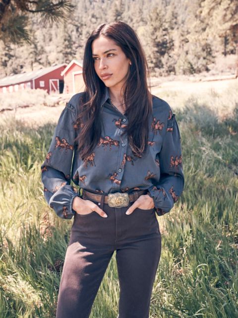 Женская блуза Wrangler Drapey Sleeve на пуговицах