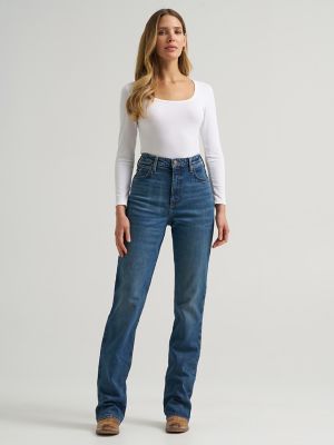 Women HR Rodeo Bootcut Wrangler Riding Jean:Emmy:27:34 main view