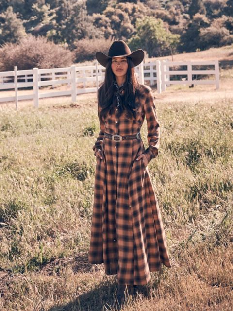 Женские платья Wrangler Women's Western Flannel Maxi Shirt Dress