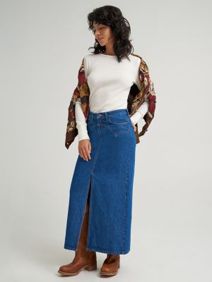 Women&rsquo;s Western Seam Midi Skirt in Alison