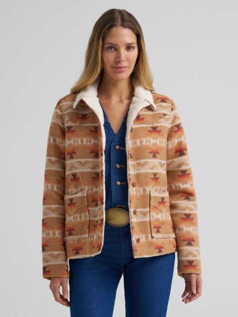 Женские куртки Wrangler Women's Wrangler Sherpa Lined Jacquard Print Jacket
