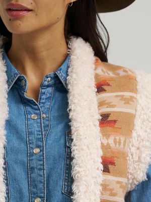 Women's Sherpa Lined Jacquard Vest