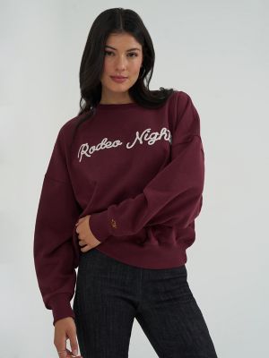 Lainey Wilson x Wrangler Rodeo Nights Sweatshirt in Burgundy