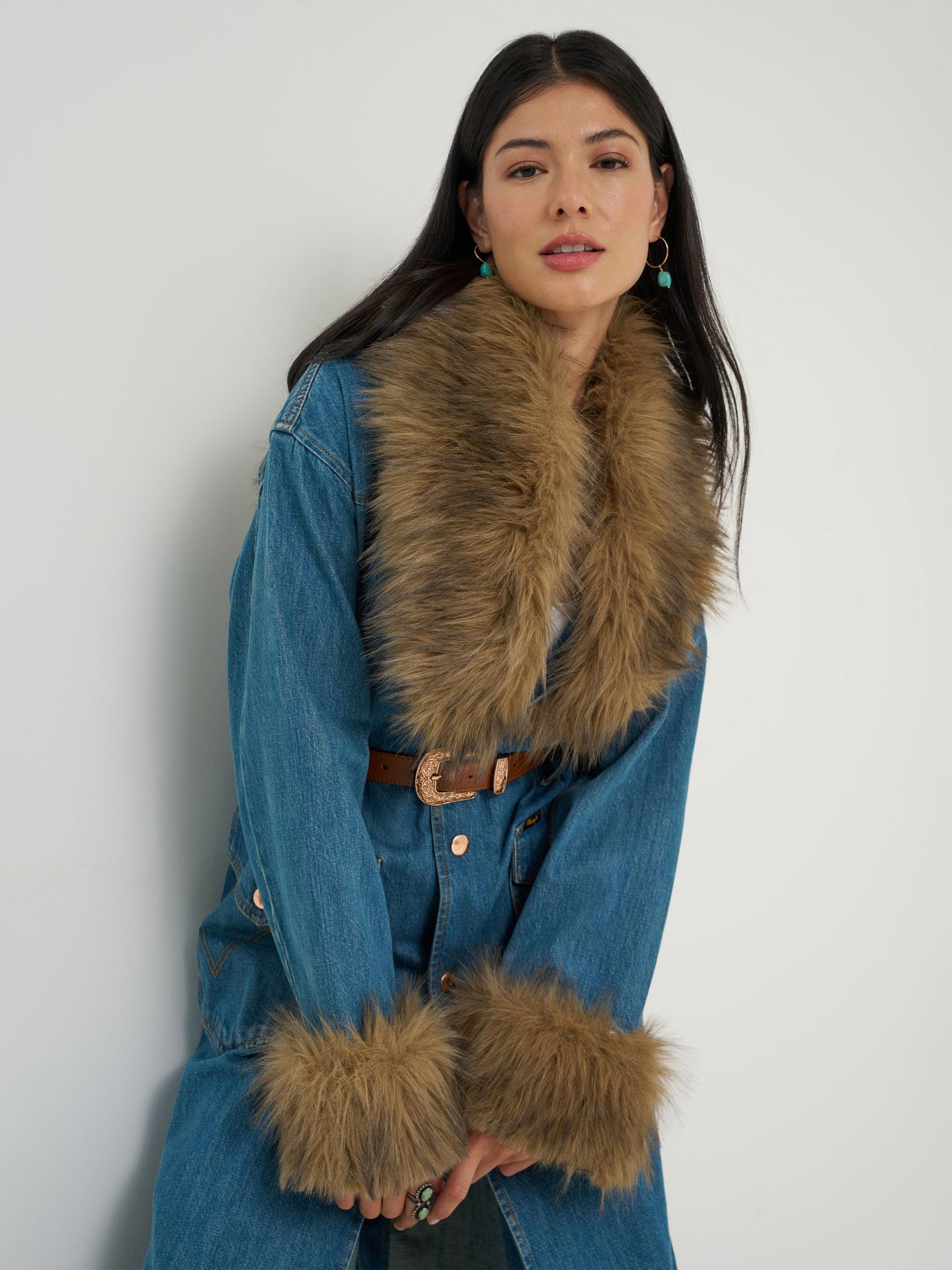 Женские пальто Lainey Wilson x Wrangler Trench, цвет: Джинсовый — фото 6