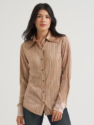 Lainey Wilson x Wrangler Rose Gold Lainey Snap Shirt in Rose Gold