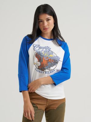 Lainey Wilson x Wrangler Country Baseball Tee in White