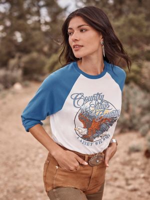Lainey Wilson x Wrangler Country Baseball Tee in White