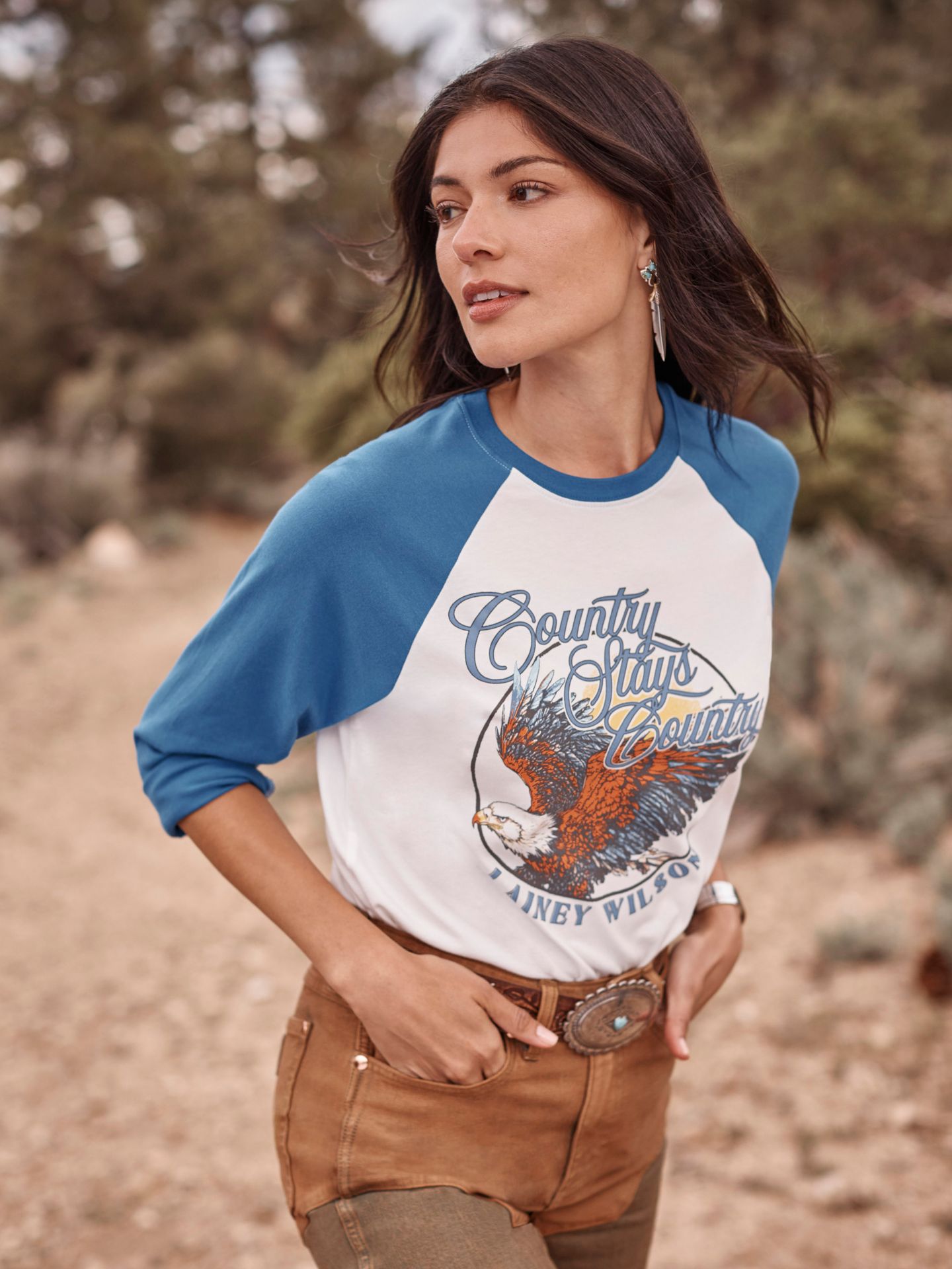 Женские футболки Lainey Wilson x Wrangler Country Baseball, цвет: Белый — фото 1