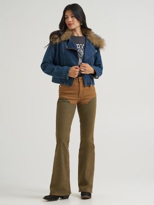 Lainey Wilson x Wrangler Denim Moto Jacket in Denim