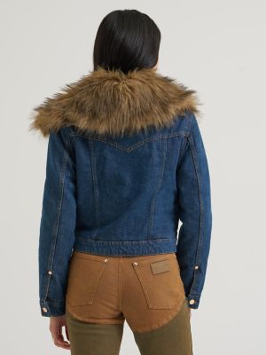 Lainey Wilson x Wrangler Denim Moto Jacket in Denim