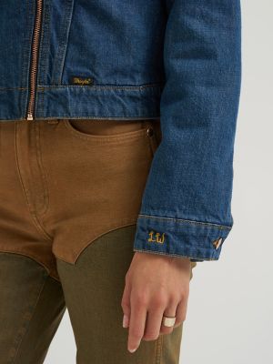 Lainey Wilson x Wrangler Denim Moto Jacket in Denim