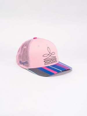 Stripe Bill Boot Stitch Trucker Hat