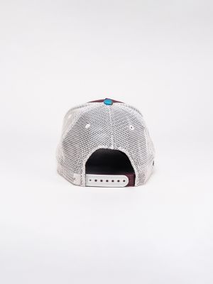 Stripe Bill Boot Stitch Trucker Hat