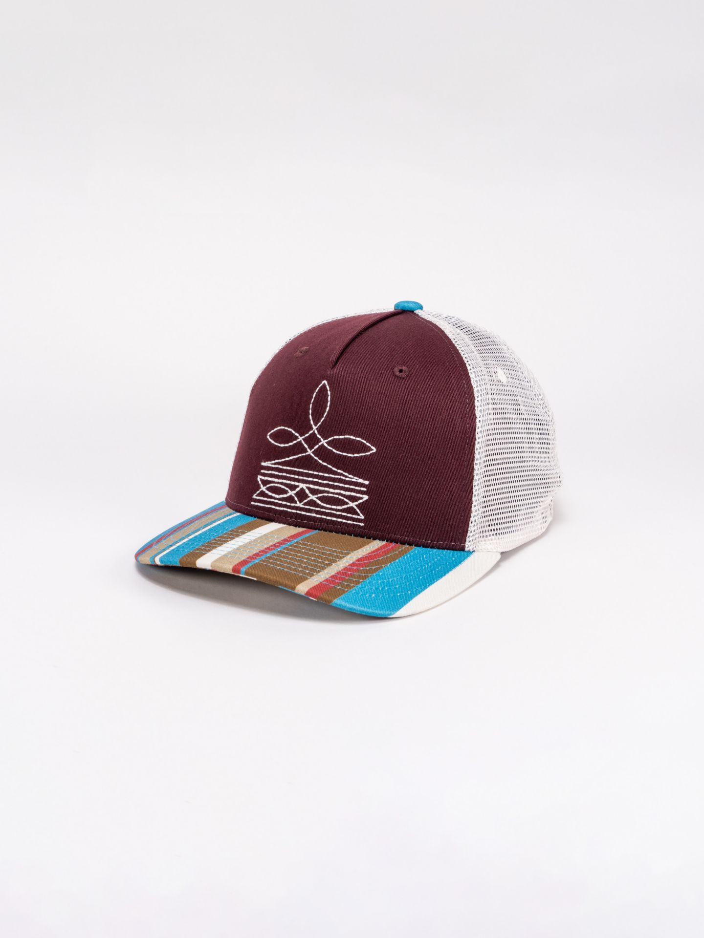Женские головные уборы Wrangler Stripe Bill Boot Stitch Trucker Hat, цвет: Капучино — фото 3
