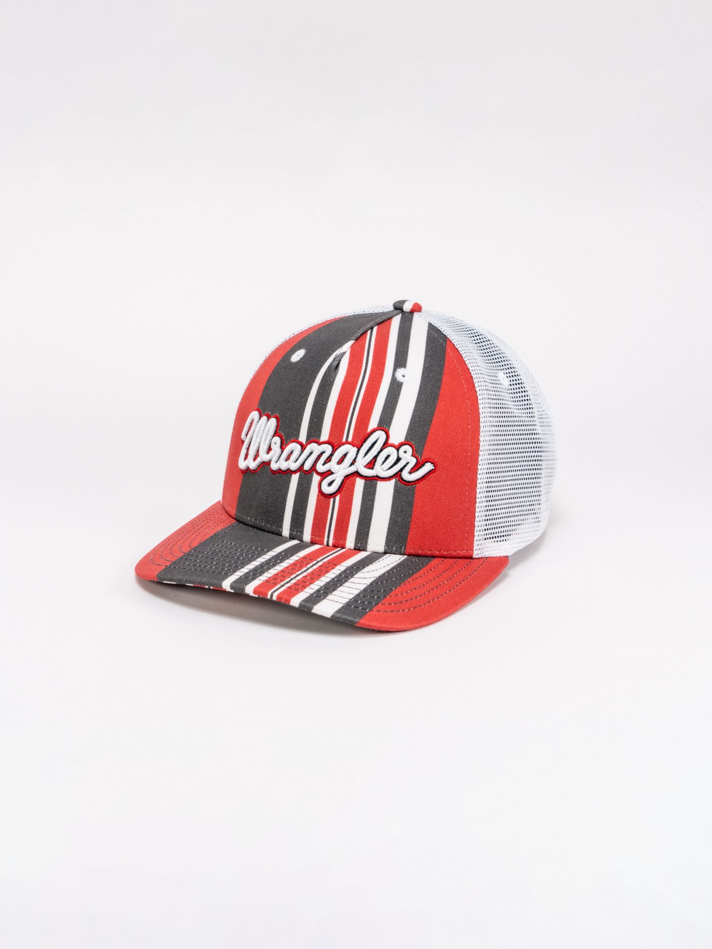 Женская кепка Wrangler Stripe Logo Trucker Hat, цвет: Полосатый — фото 1