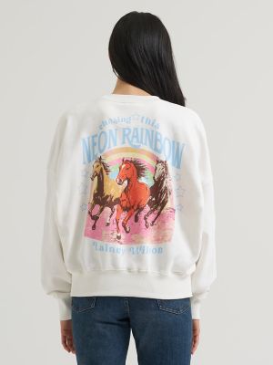 Lainey Wilson x Wrangler Neon Rainbow Sweatshirt in White