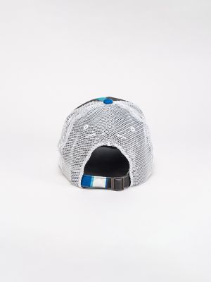 Washed Stripe Trucker Hat:Winter Blue:One Size alternative view