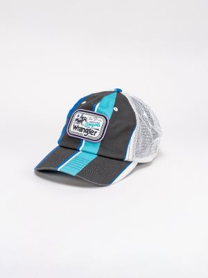 Washed Stripe Trucker Hat:Winter Blue:One Size alternative view 2