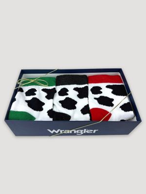 Women's Cow Festive Crew Socks Box Set (3-Pack)
