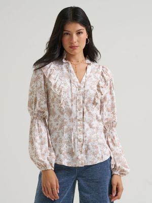 Lainey Wilson x Wrangler Folk Floral Blouse in Folk Floral