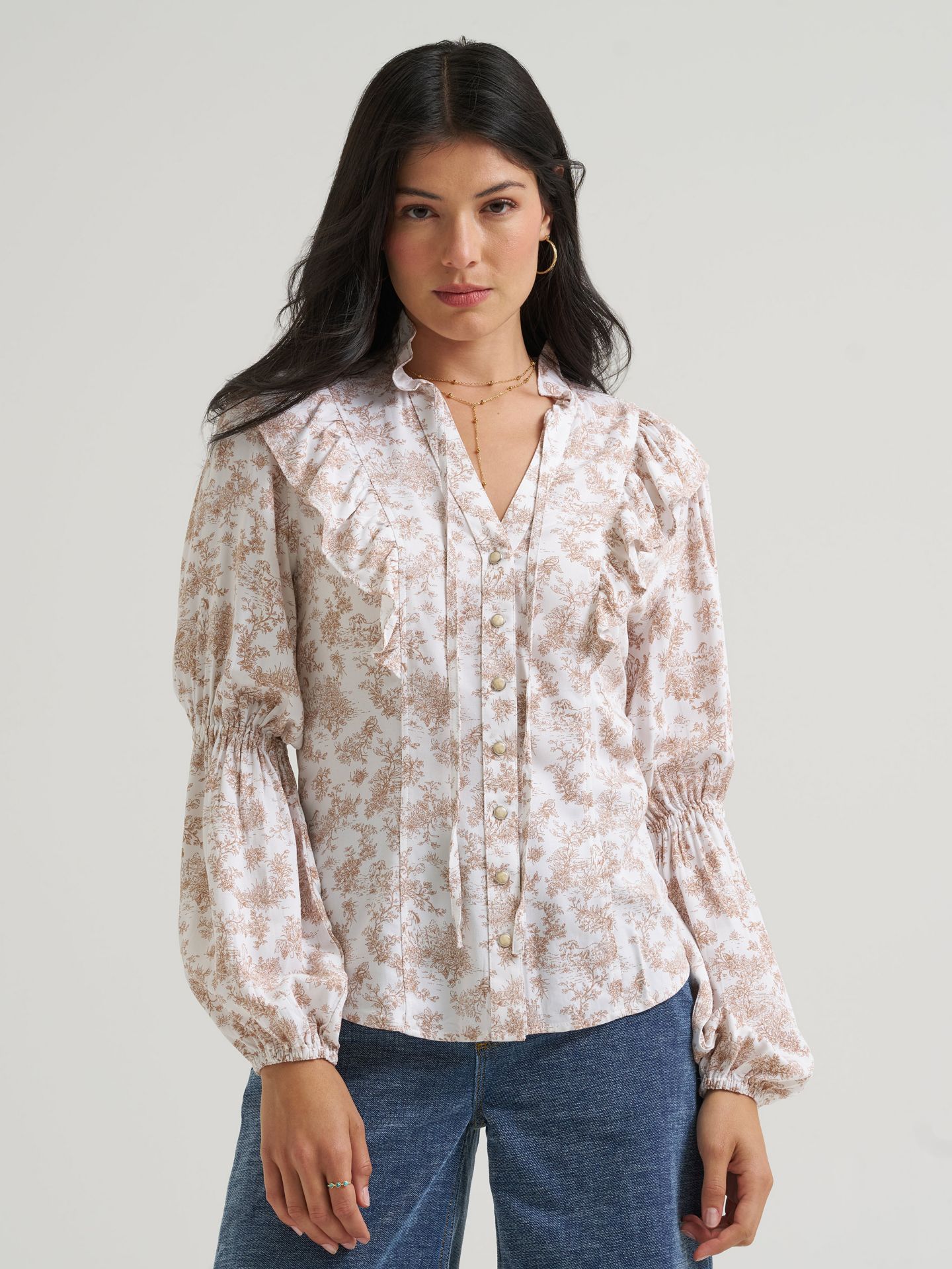 Блузка Wrangler Lainey Wilson x Wrangler Folk Floral Blouse, цвет: С принтом — фото 2