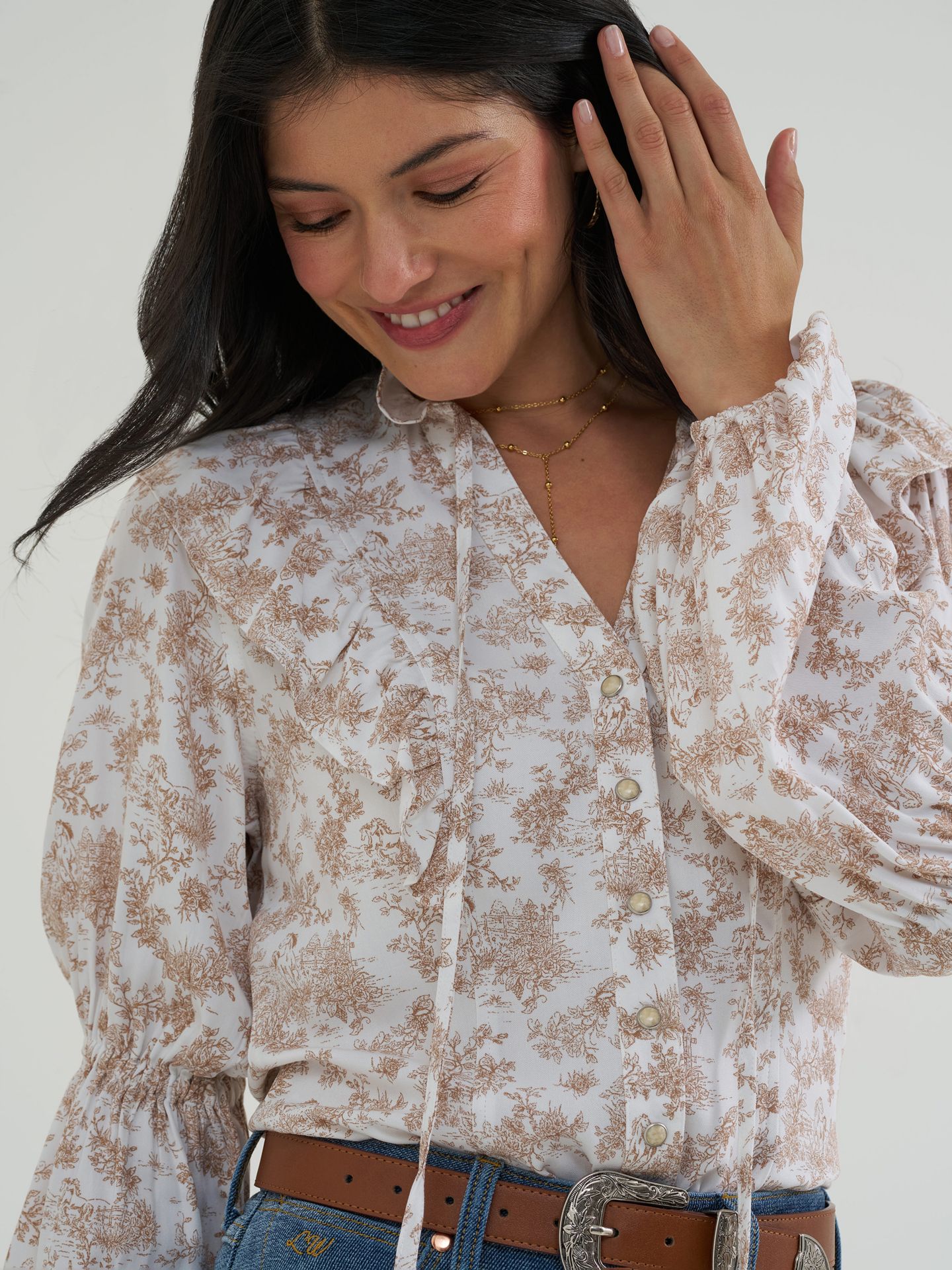 Блузка Wrangler Lainey Wilson x Wrangler Folk Floral Blouse, цвет: С принтом — фото 4