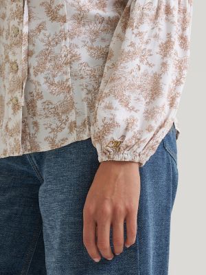 Lainey Wilson x Wrangler Folk Floral Blouse in Folk Floral