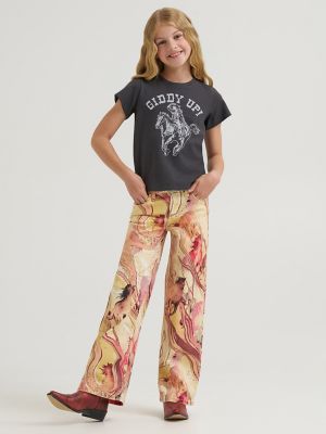 Girl's Lainey Wilson x Wrangler Giddy Up Tee in Black