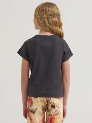 Girl's Lainey Wilson x Wrangler Giddy Up Tee in Black